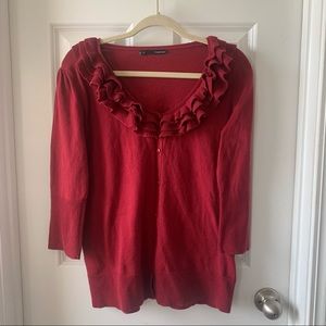 Maurices brick red fitted cardigan sweater